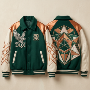 stylish fleece versity jacket for men